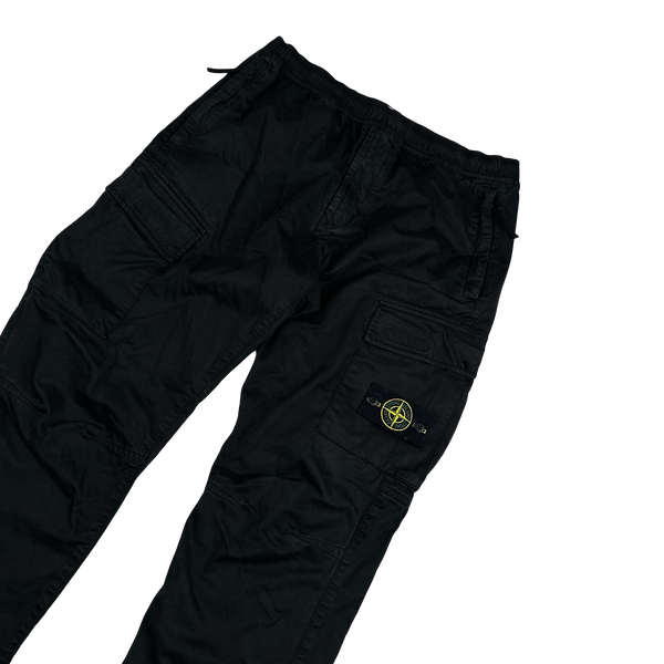 Stone Island 2021 Black RE T Cargo Trousers - 36"