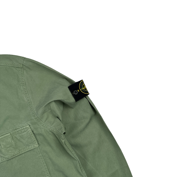Stone Island 2023 Green Cupro Cotton Twill Overshirt - Medium