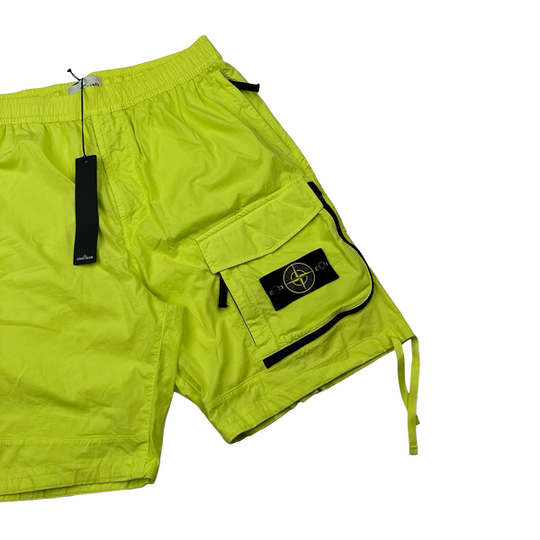 Stone Island 2016 Neon Yellow Cargo Shorts - 33"