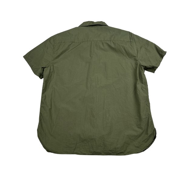 Stone Island 2004 Khaki Cotton Spellout Short Sleeve Shirt - XL