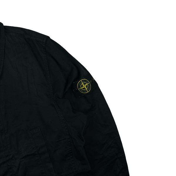 Stone Island 2002 Navy Raso Gommato Collared Jacket - Large