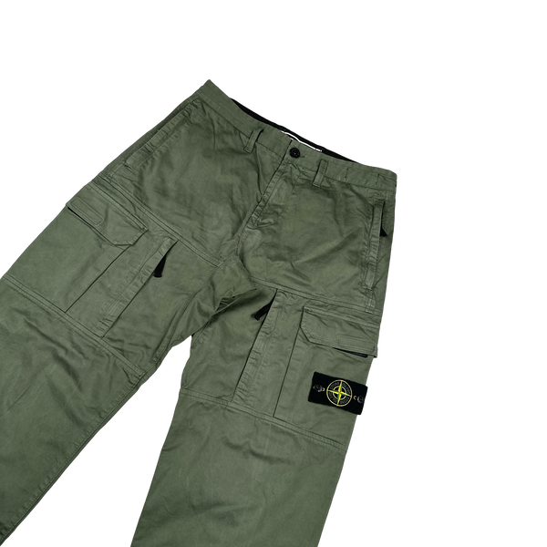 Stone Island 2021 Green LO Baggy Cargo Trousers - 30"