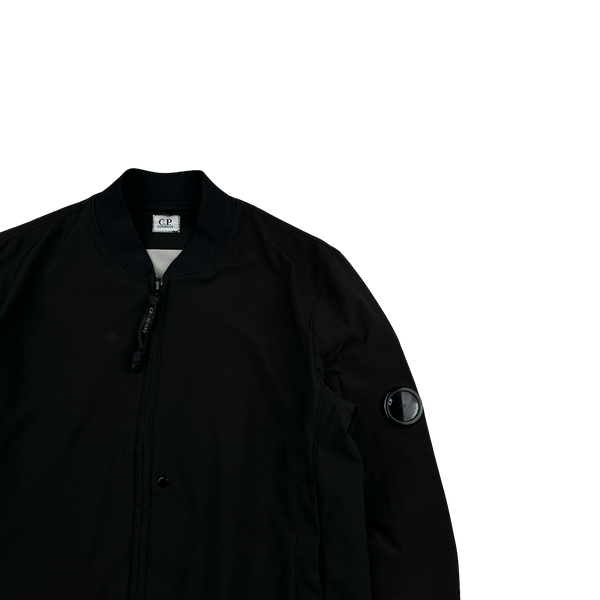 CP Company Black Soft Shell Bomber Jacket - Medium