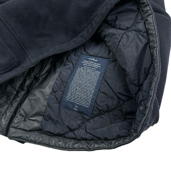 Stone Island 2013 Navy Panno Tinto In Capo Piu Mussola Gommata MGP Ghost Piece Jacket - XXL