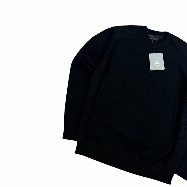 Canada Goose Black Knit Logo Crewneck Jumper - Small