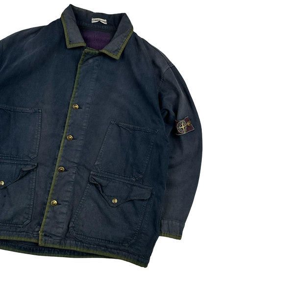 Stone Island 1987 Spellout Denim Carpenter Vintage Jacket - Large