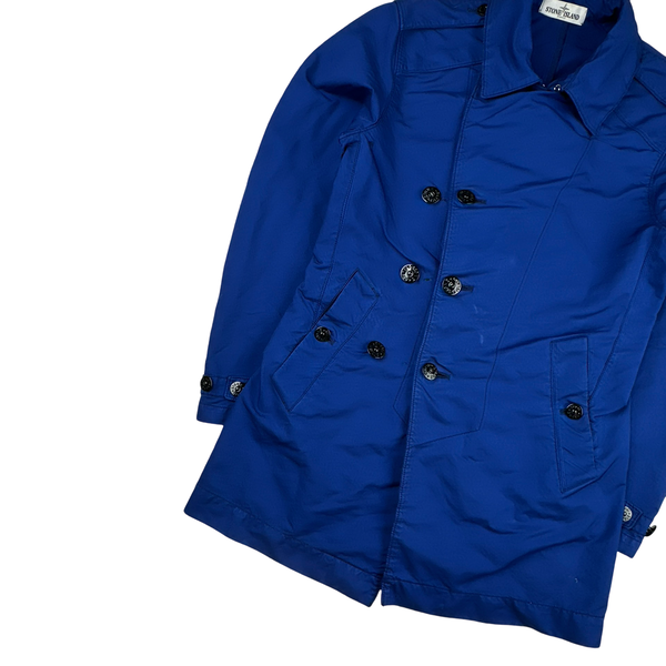 Stone Island Blue David TC Lined Trench Coat - Small