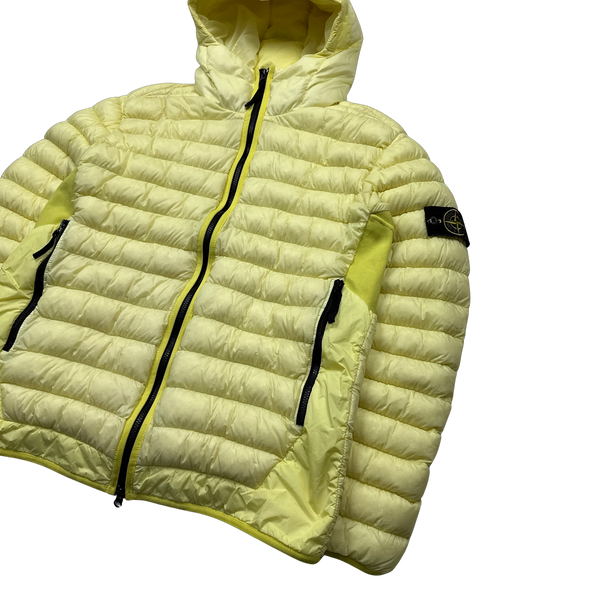 Stone Island 2017 Yellow Micro Yarn Hooded Puffer Jacket - XXL
