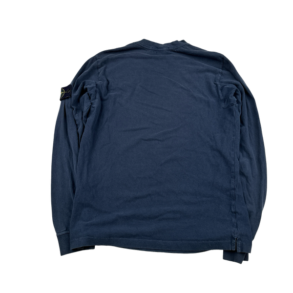 Stone Island 2017 Navy Longsleeve Cotton Top - Medium
