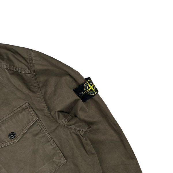 Stone Island 2013 Brown Raso Gommato Field Jacket - XXL