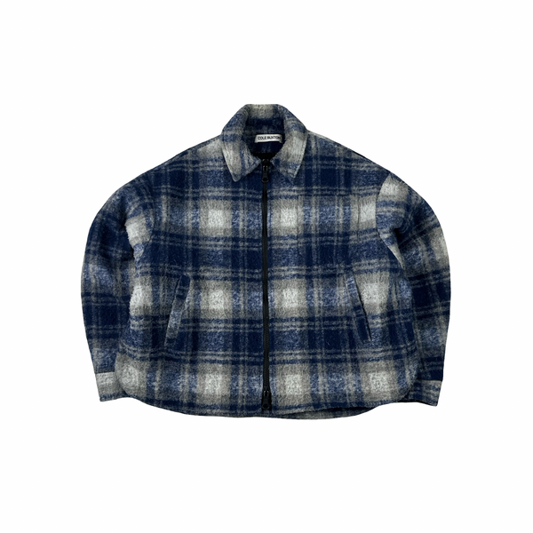 Cole Buxton Fleece Collared Checked Zipped Fastening Jacket - Medium