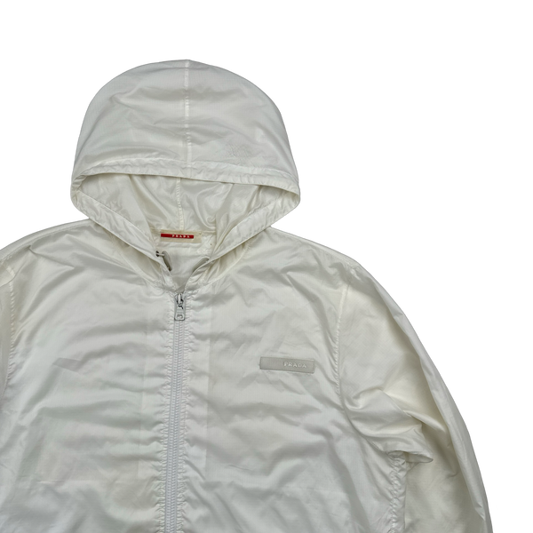 Prada White Nylon Ripstop Lightweight Jacket - XL