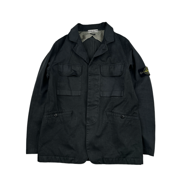 Stone Island 2005 Vintage Black Cotton Jacket - Medium