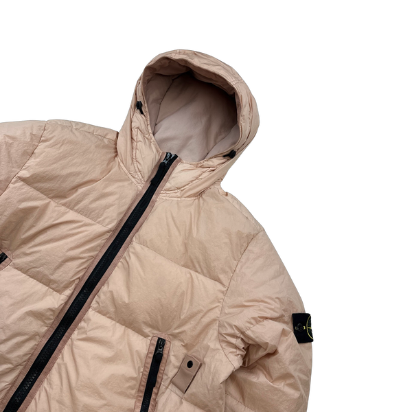Stone Island 2021 Pink Crinkle NY Down Puffer Jacket - XL