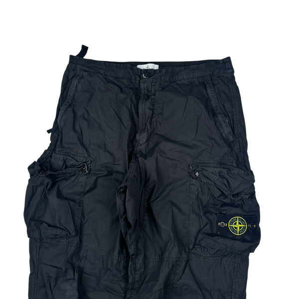 Stone Island 2019 LO Black Cotton Baggy Cargos - 34"
