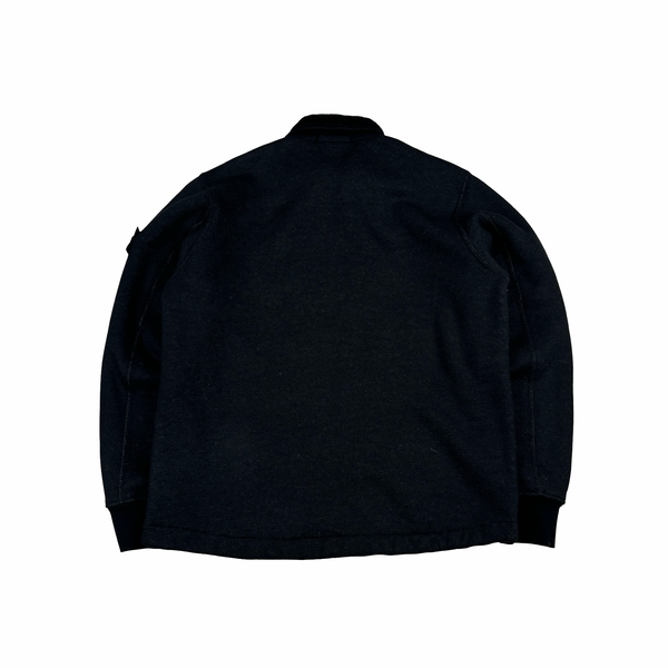 Stone Island 2023 Black Teddy Fleece Zipped Jumper - Medium