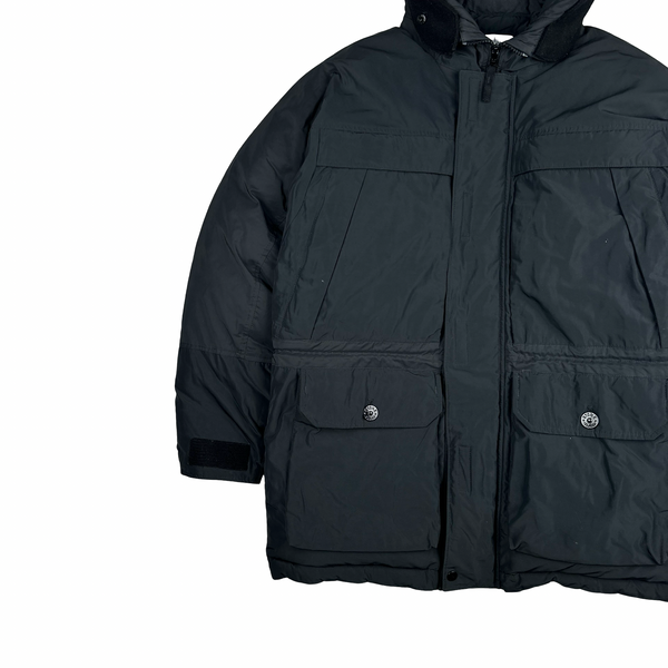 Stone Island 2020 Black Down Filled Micro Reps Jacket - Large