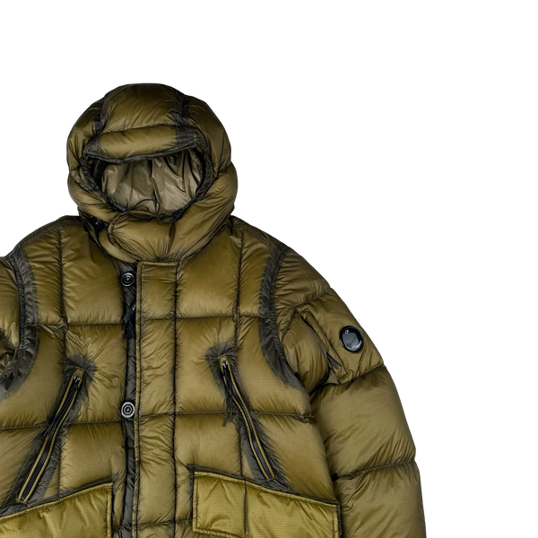 CP Company Khaki DD Shell Long Parka Down Puffer - Small