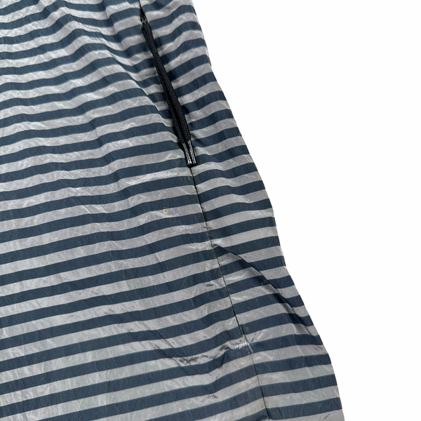 Stone Island 2017 Marina Blue Stripped Nylon Metal Jacket - 3XL
