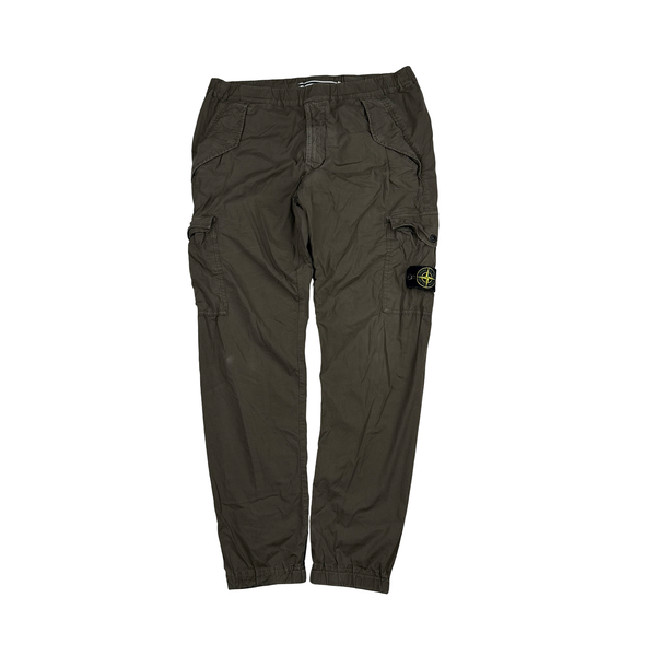 Stone Island Khaki RE T Cargo Trousers - 32"