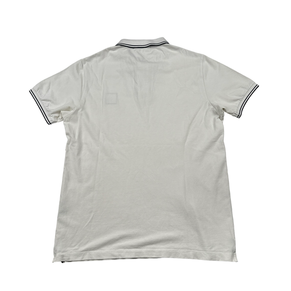 Stone Island White Cotton Polo Shirt - Large
