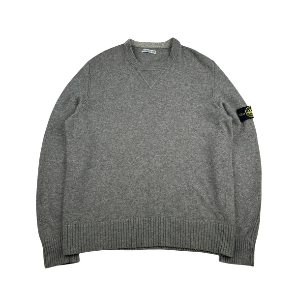 Stone Island 2008 Grey Wool Crewneck Jumper - 3XL