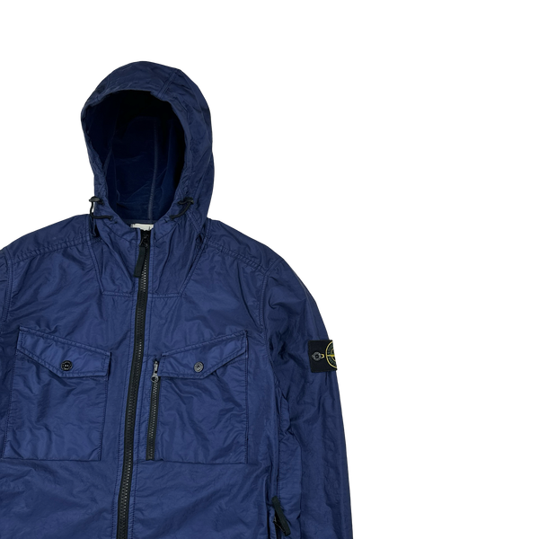 Stone Island 2015 Blue Lamy Flock Velvet Lined Jacket - Medium