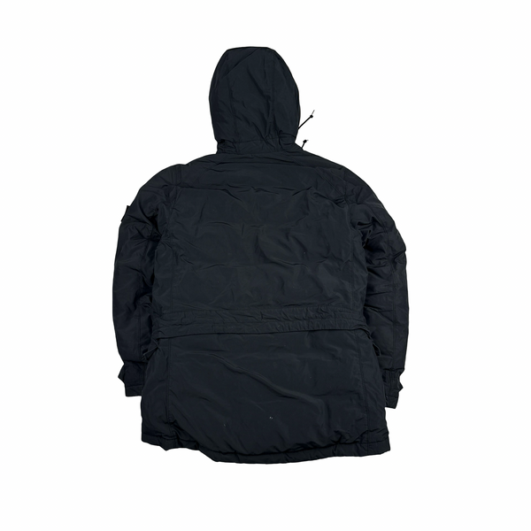 Stone Island 2014 Black Micro Reps Down Filled Fur Trim Parka - Medium