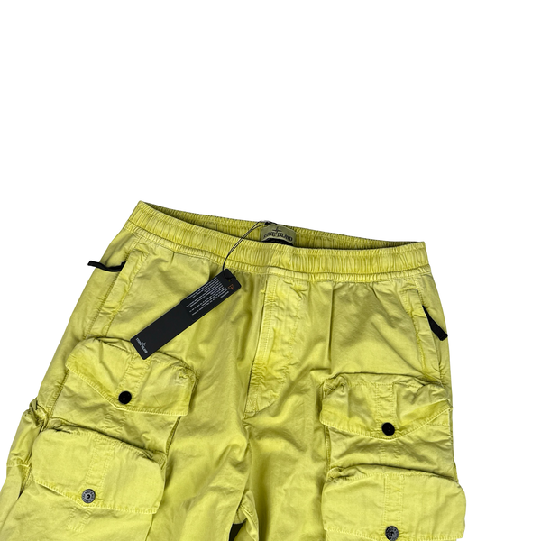 Stone Island 2022 Yellow Cotton Cargo Trousers - 33"
