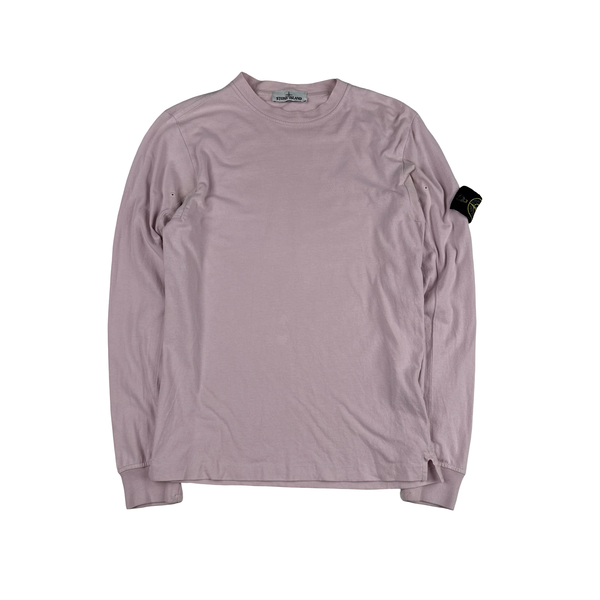 Stone Island 2017 Pink Longsleeve Cotton Top - Small