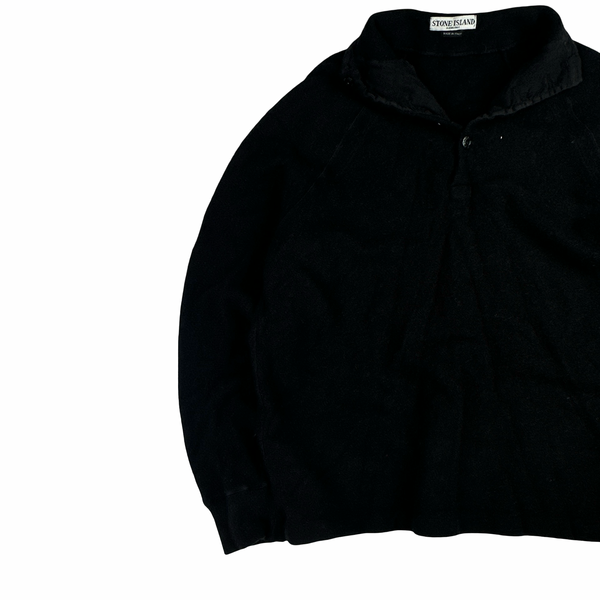 Stone Island 2004 Black Cotton Vintage Pullover Jumper - XL