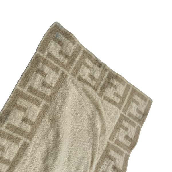 Fendi Monogram Tan Wool Scarf