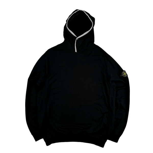 Stone Island 2022 Black Pullover Striped Hoodie - XL