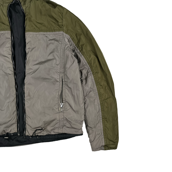 Prada Grey/Khaki Red Tab Reversible Nylon Windbreaker Jacket - Large