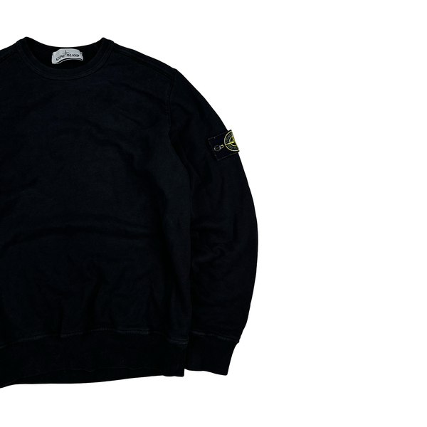 Stone Island 2019 Black Cotton Pullover Crewneck - Small