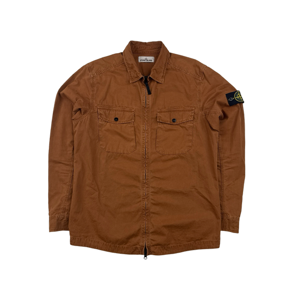 Stone Island 2014 Brown Cotton Overshirt - Large