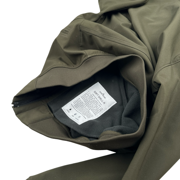 Stone Island 2011 Khaki Fleece Lined Soft Shell R Jacket - Medium