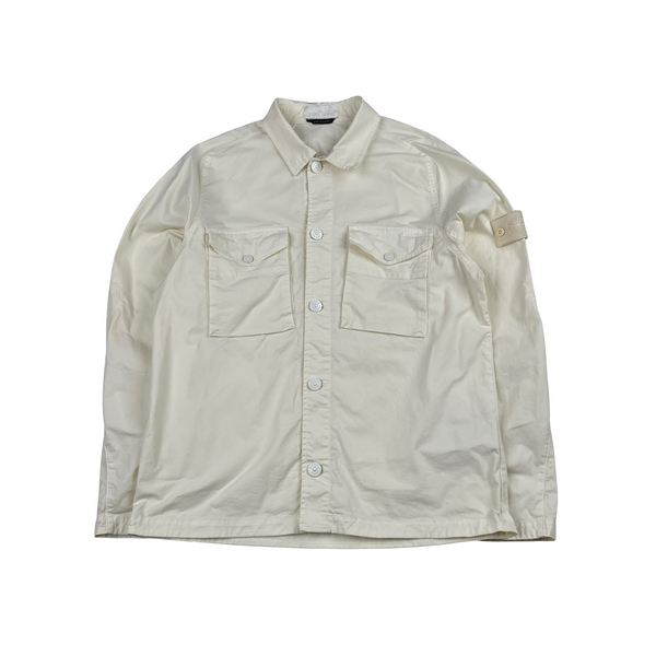 Stone Island 2020 White Thick Cotton Ghost Piece Overshirt - Large