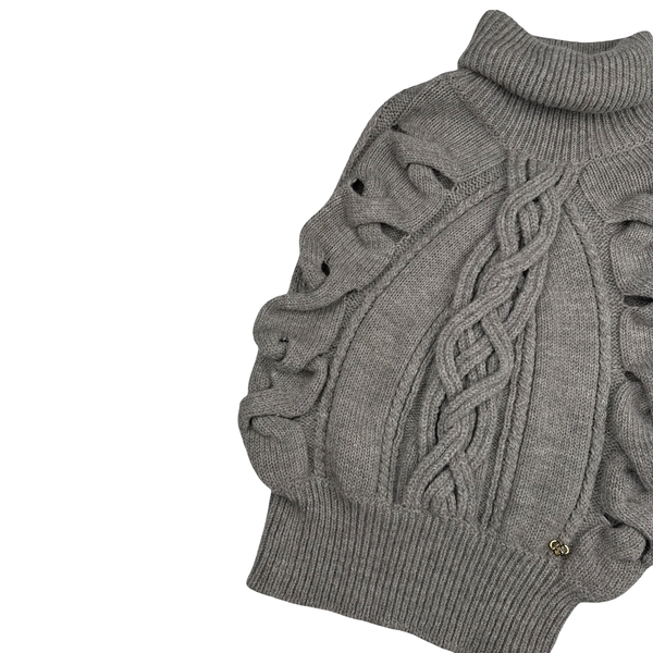 Gucci Women's Grey Roll Neck Alpaca Wool Knit Pullover Jumper  - Small