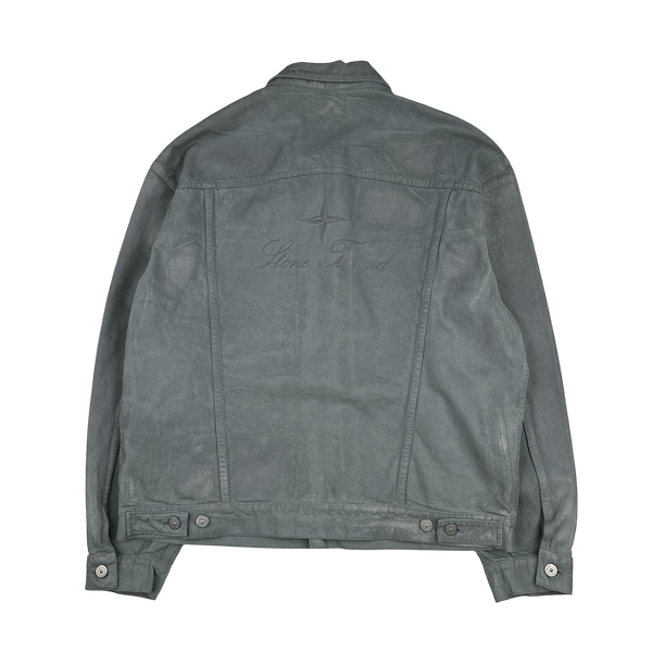 STONE  Denims ミリタリーシャツジャケット グレー XL Carhartt WIP tigan denim pocket detail shirt jacket in blue wash