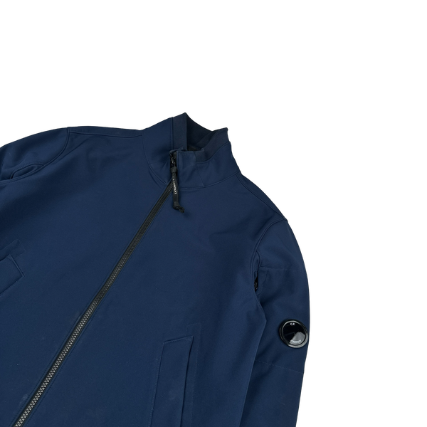 CP Company Blue Fleece Lined Lens Viewer Bomber - Large