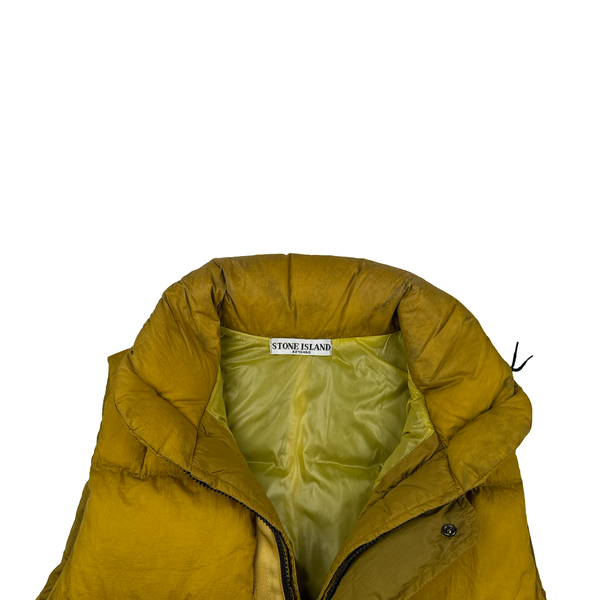 Stone Island 2010 Yellow Opaque Nylon Tela Down Gilet - Small
