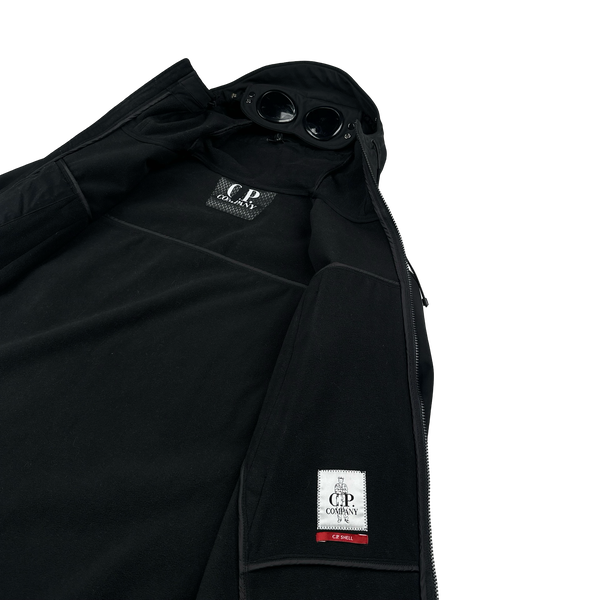 CP Company Black Fleece Lined Soft Shell Goggle Jacket - XL