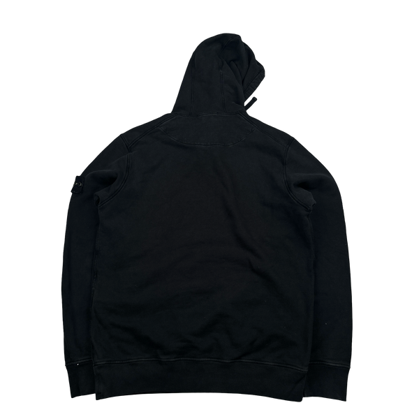 Stone Island 2022 Black Pullover Cotton Hoodie - Large