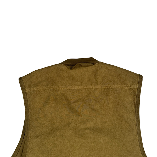 CP Company Brown Ba-Tic Waxed Cotton Utility Vest - Small