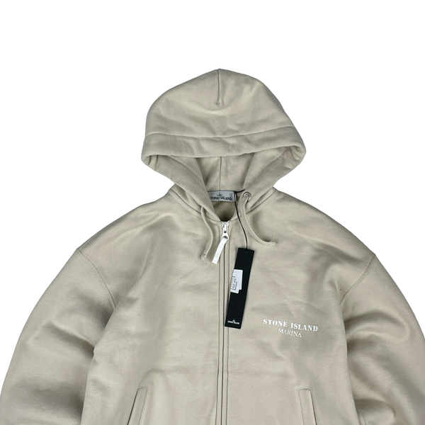 Stone Island 2023 Beige Cotton Heavyweight Marina Hoodie - Small