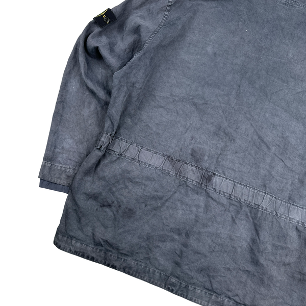 Stone Island 2002 Charcoal Grey Lino Flax Blend Zipped Jacket - XL