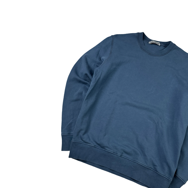 Stone Island 2024 Blue Cotton Crewneck Jumper - Large