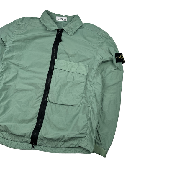 Stone Island 2022 Green Naslan Light Zipped Overshirt - Large