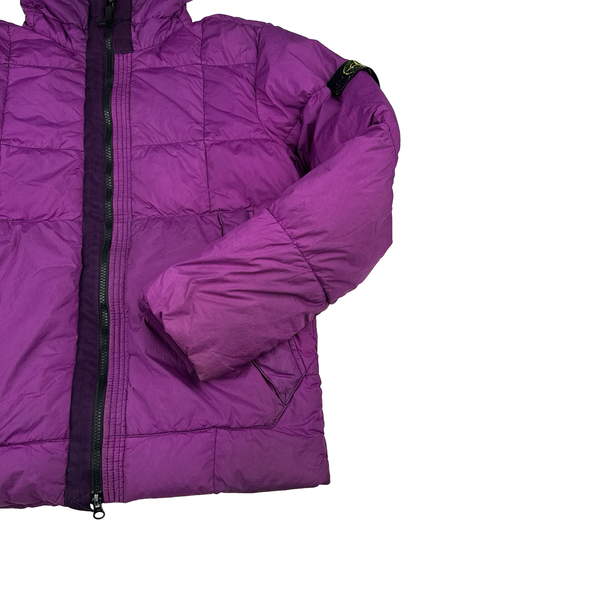 Stone Island 2018 Fuchia Down Filled Crinkle Puffer Jacket - Medium